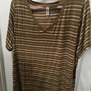 Lularoe Christy 3xl Dark tan, tan & cream stripes